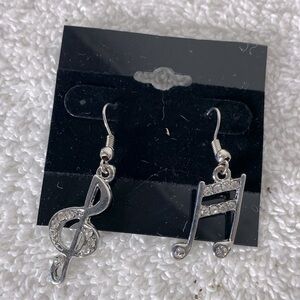 Silver Musical Note Earrings